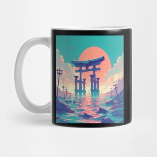 Dream of Destruction - Apocalypse and torii Gate Lofi Art Mug